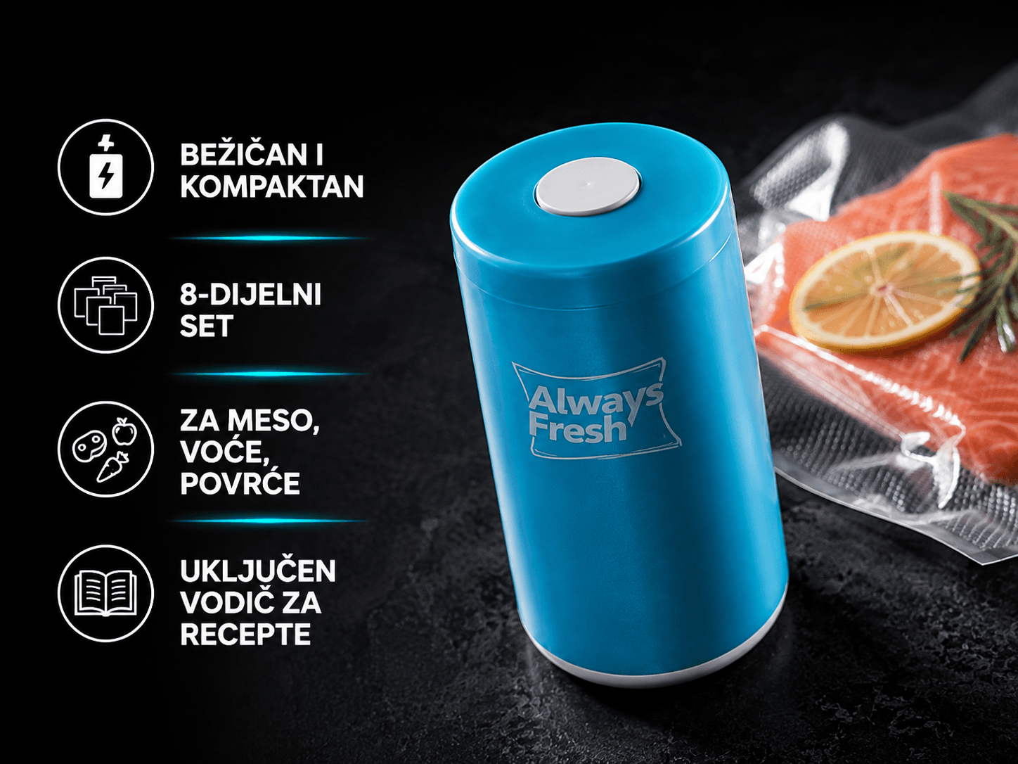 Bežični vakuum sealer za hranu (8-dijelni set) 3